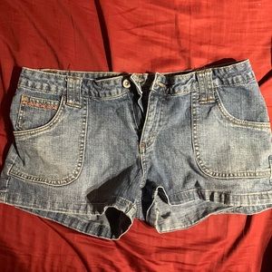 low rise jean shorts